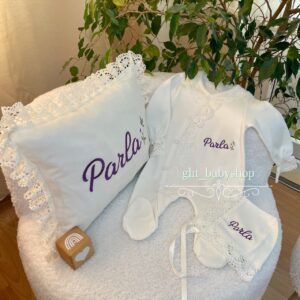 Papatya işlemeli tulum şapka yastık