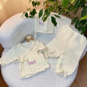 isim işlemeli 3lü set