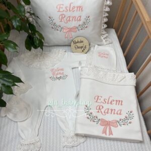 Tomurcuk lale somon işlemeli 5li set