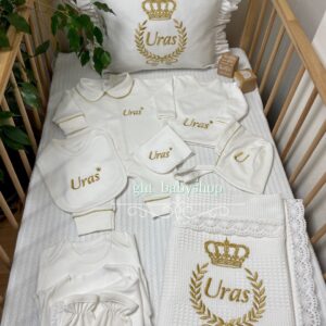 Gold biyeli taç işlemeli 11li set