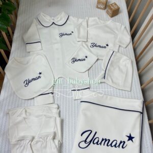 Lacivert biyeli yıldızlı 10lu set