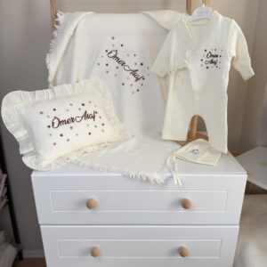 Yıldız işlemeli müslin 4lü set