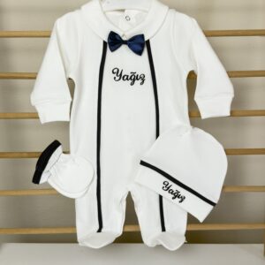 Lacivert biyeli papyonlu 3lü set