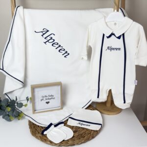 Lacivert biyeli papyonlu tulumlu 4lü set