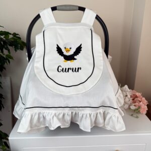 Minik kartal desenli oval kapaklı puset örtüsü