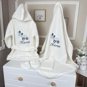 Araba desenli bornoz set