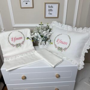 Rokoko çelenk işlemeli nevresim takımı