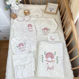 İnci desenli klasik tulumlu 10lu set